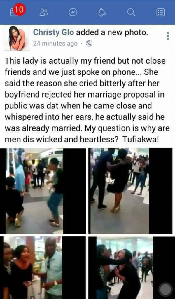 Nigerian Man Rejects Girlfriend's Proposal At Ikeja City Mall